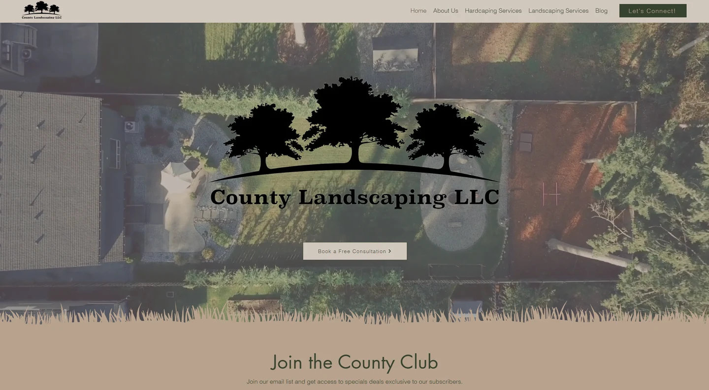 County Landscaping website from the Just-in Time portfolio